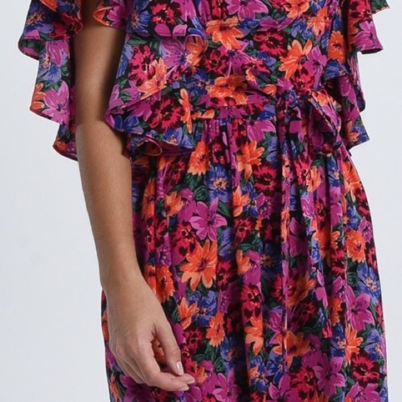 Molly Bracken || floral print mini with ruffle sleeve - Picture 3 of 4